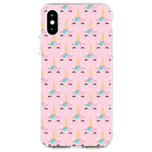 DistinctInk® Clear Shockproof Hybrid Case for Apple iPhone / Samsung Galaxy / Google Pixel - Pastel Unicorn Pattern - Pink Purple Black