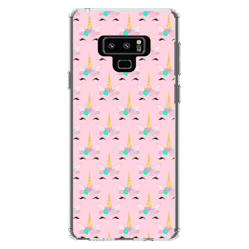 Pastel Unicorn Pattern, Pink Purple Black Clear Shockproof iPhone Case, view 11