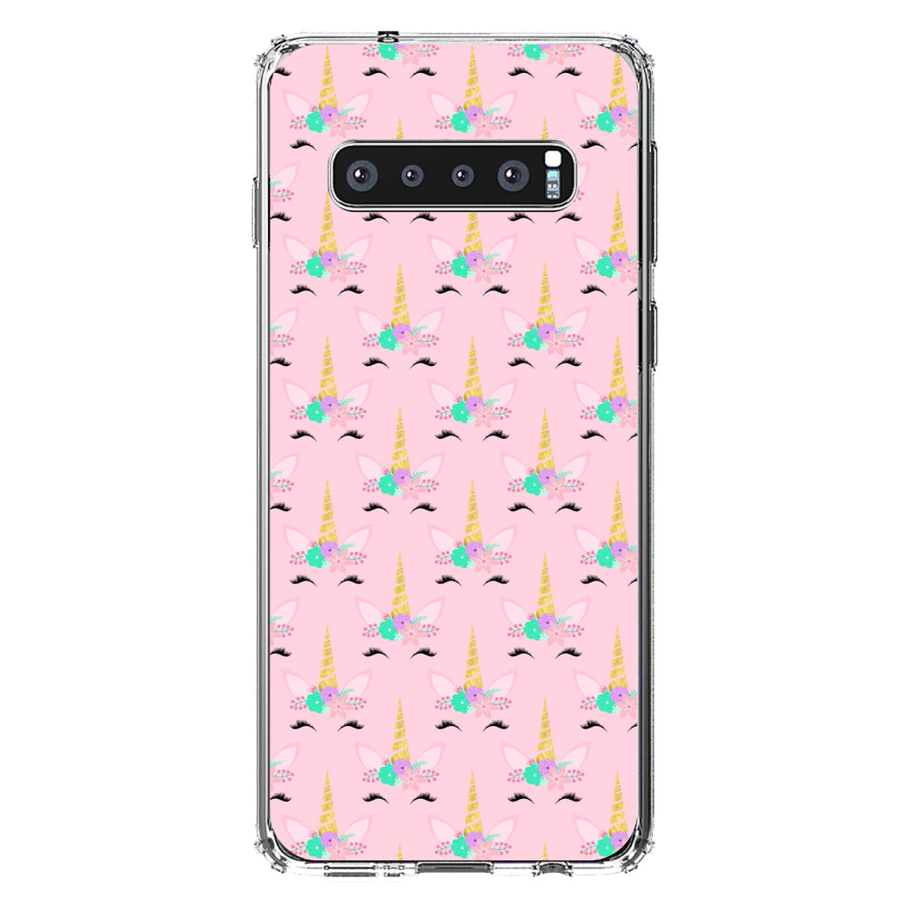 Pastel Unicorn Pattern, Pink Purple Black Clear Shockproof iPhone Case, view 17