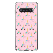 DistinctInk® Clear Shockproof Hybrid Case for Apple iPhone / Samsung Galaxy / Google Pixel - Pastel Unicorn Pattern - Pink Purple Black