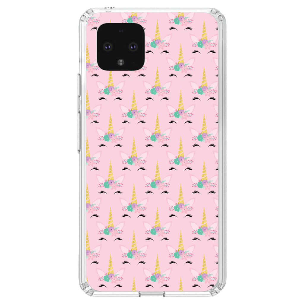 Pastel Unicorn Pattern, Pink Purple Black Clear Shockproof iPhone Case, view 24