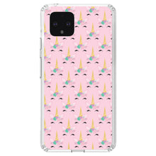 DistinctInk® Clear Shockproof Hybrid Case for Apple iPhone / Samsung Galaxy / Google Pixel - Pastel Unicorn Pattern - Pink Purple Black