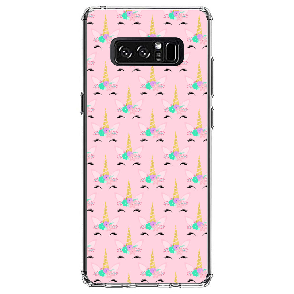Pastel Unicorn Pattern, Pink Purple Black Clear Shockproof iPhone Case, view 12