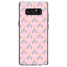 DistinctInk® Clear Shockproof Hybrid Case for Apple iPhone / Samsung Galaxy / Google Pixel - Pastel Unicorn Pattern - Pink Purple Black