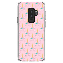 DistinctInk® Clear Shockproof Hybrid Case for Apple iPhone / Samsung Galaxy / Google Pixel - Pastel Unicorn Pattern - Pink Purple Black