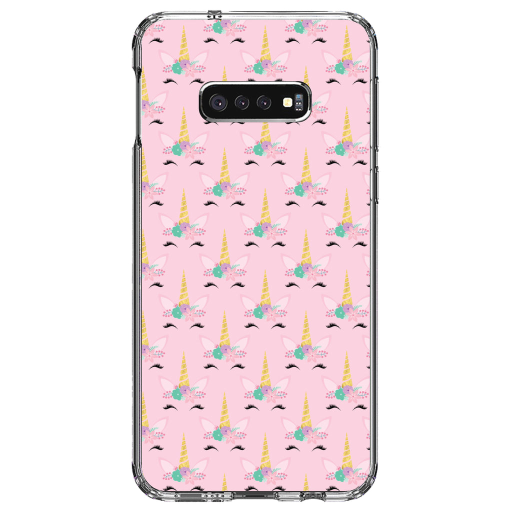 Pastel Unicorn Pattern, Pink Purple Black Clear Shockproof iPhone Case, view 18