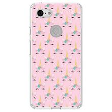DistinctInk® Clear Shockproof Hybrid Case for Apple iPhone / Samsung Galaxy / Google Pixel - Pastel Unicorn Pattern - Pink Purple Black