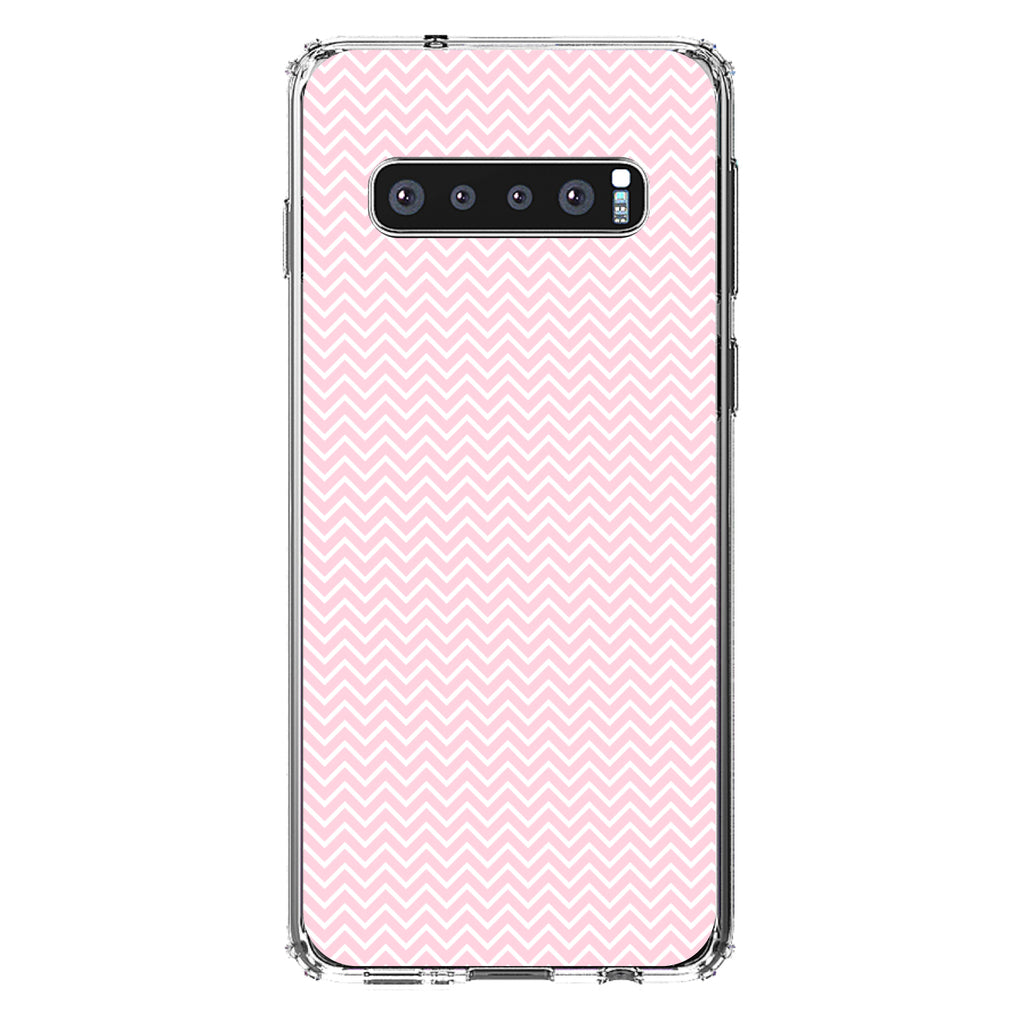 Pink & White Thin Chevron Pattern Clear Shockproof iPhone Case, view 16
