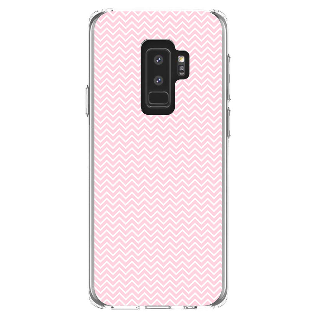 Pink & White Thin Chevron Pattern Clear Shockproof iPhone Case, view 20