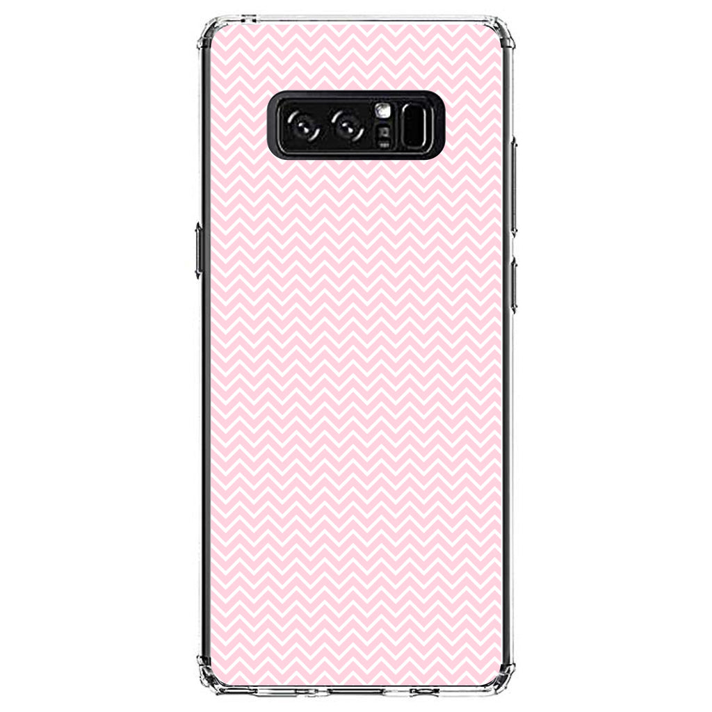 Pink & White Thin Chevron Pattern Clear Shockproof iPhone Case, view 12