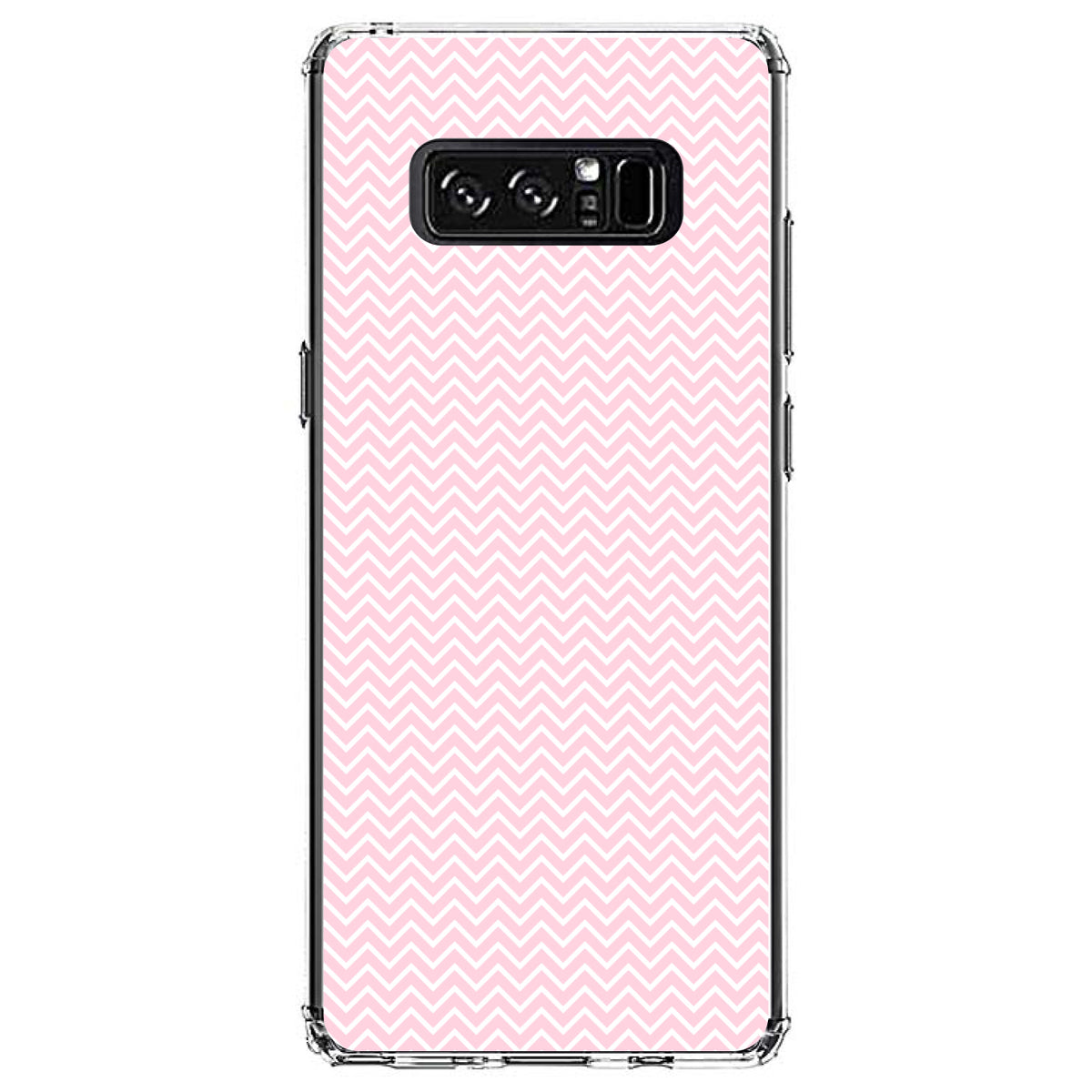 Pink & White Thin Chevron Pattern Clear Shockproof iPhone Case, view 12