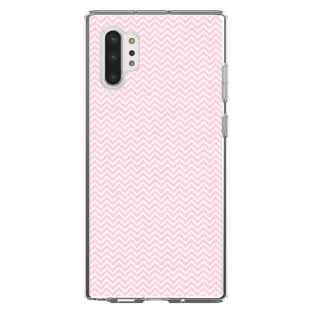 Pink & White Thin Chevron Pattern Clear Shockproof iPhone Case, view 10