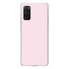 DistinctInk® Clear Shockproof Hybrid Case for Apple iPhone / Samsung Galaxy / Google Pixel - Pink & White Thin Chevron Pattern