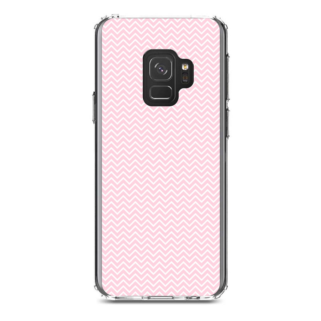 Pink & White Thin Chevron Pattern Clear Shockproof iPhone Case, view 19