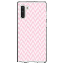 DistinctInk® Clear Shockproof Hybrid Case for Apple iPhone / Samsung Galaxy / Google Pixel - Pink & White Thin Chevron Pattern
