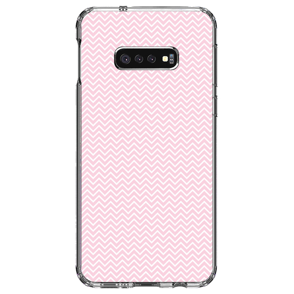 Pink & White Thin Chevron Pattern Clear Shockproof iPhone Case, view 18