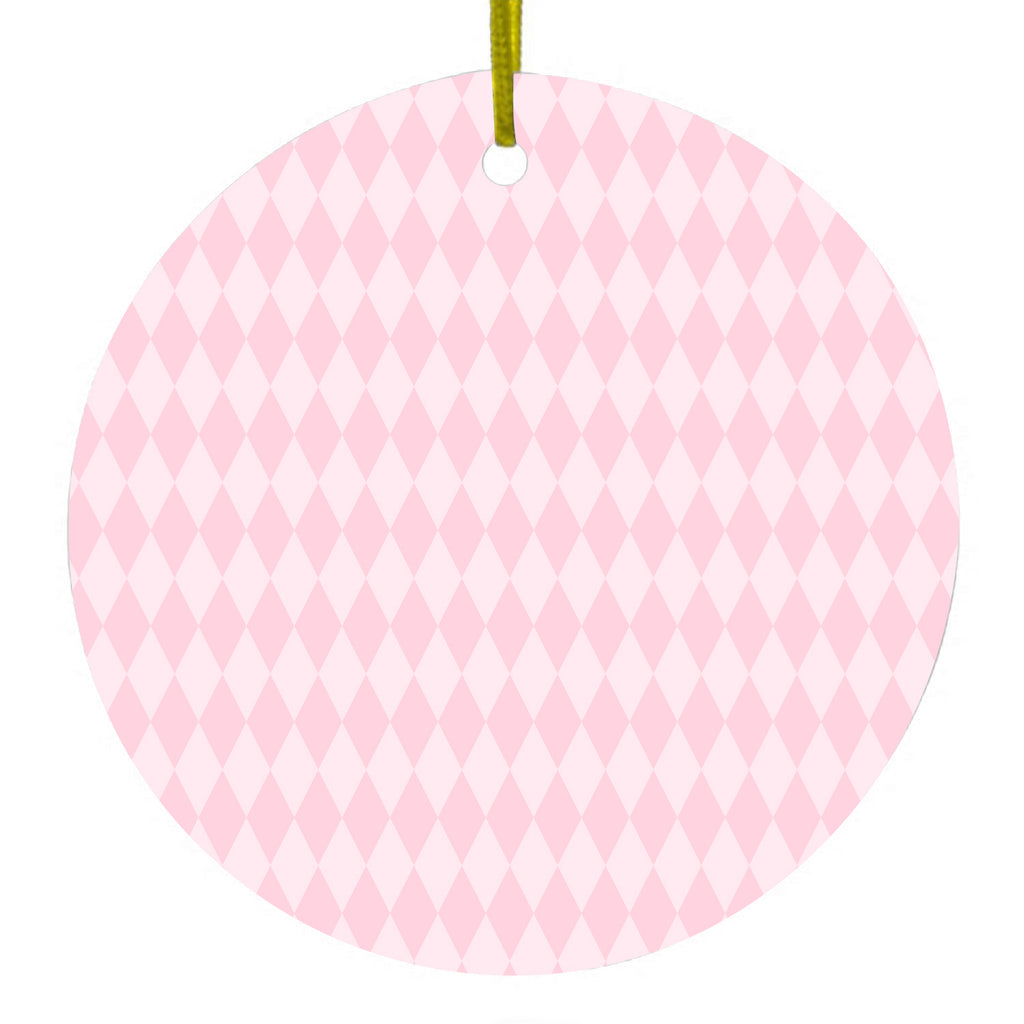 Pink Diamond Pattern Ceramic Ornament