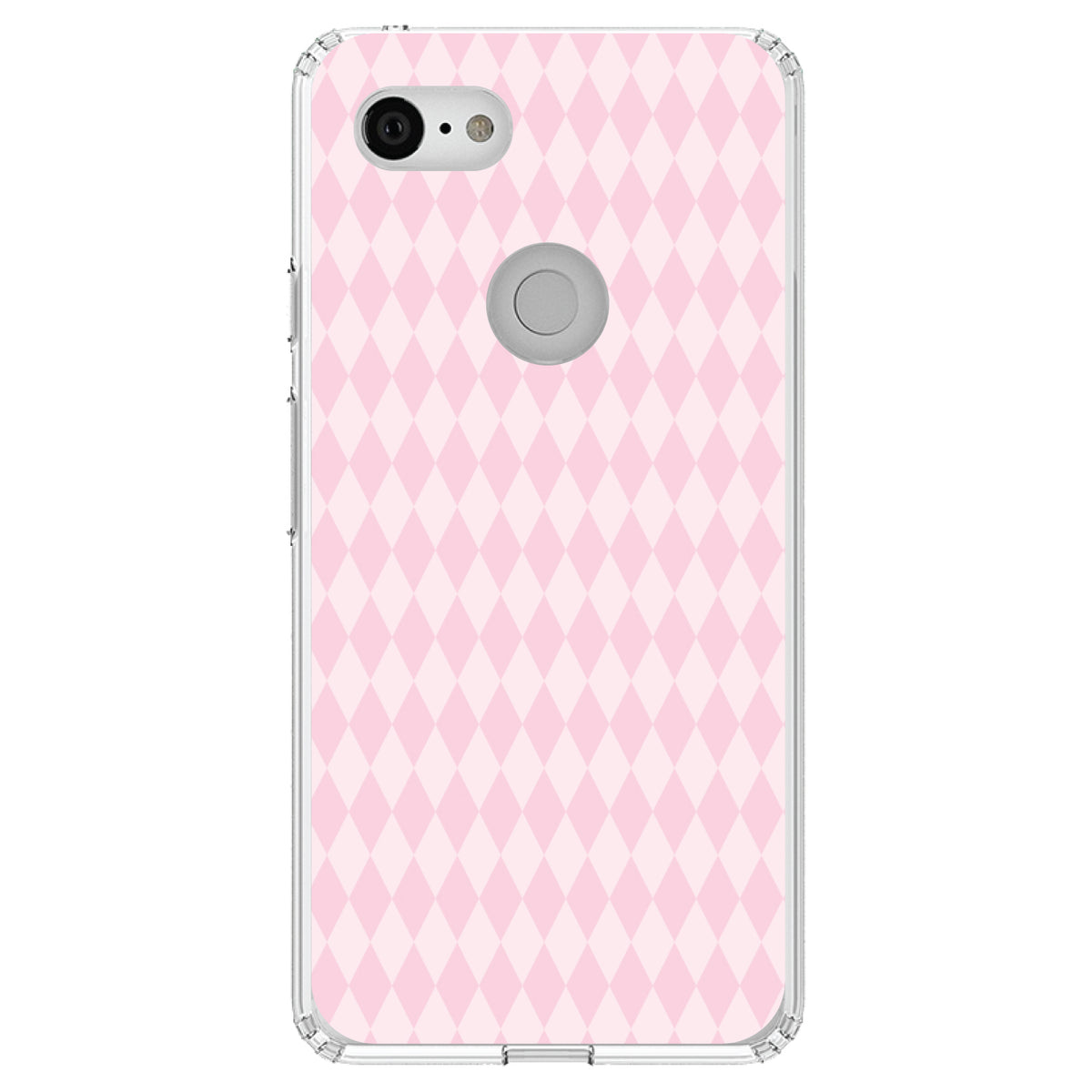 Pink Diamond Pattern Clear Shockproof iPhone Case, view 21