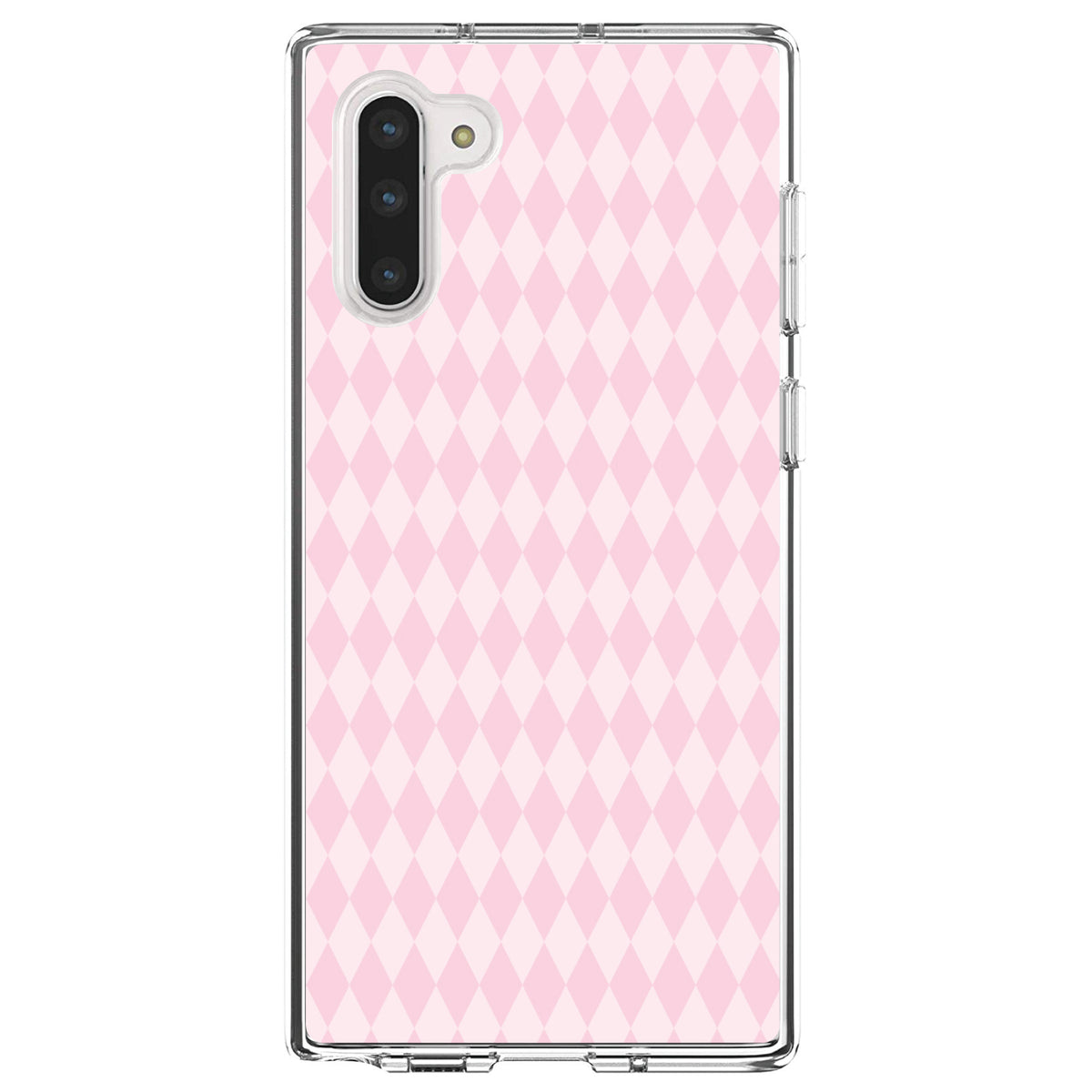 Pink Diamond Pattern Clear Shockproof iPhone Case, view 9