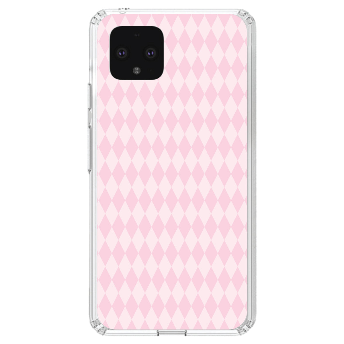 Pink Diamond Pattern Clear Shockproof iPhone Case, view 23