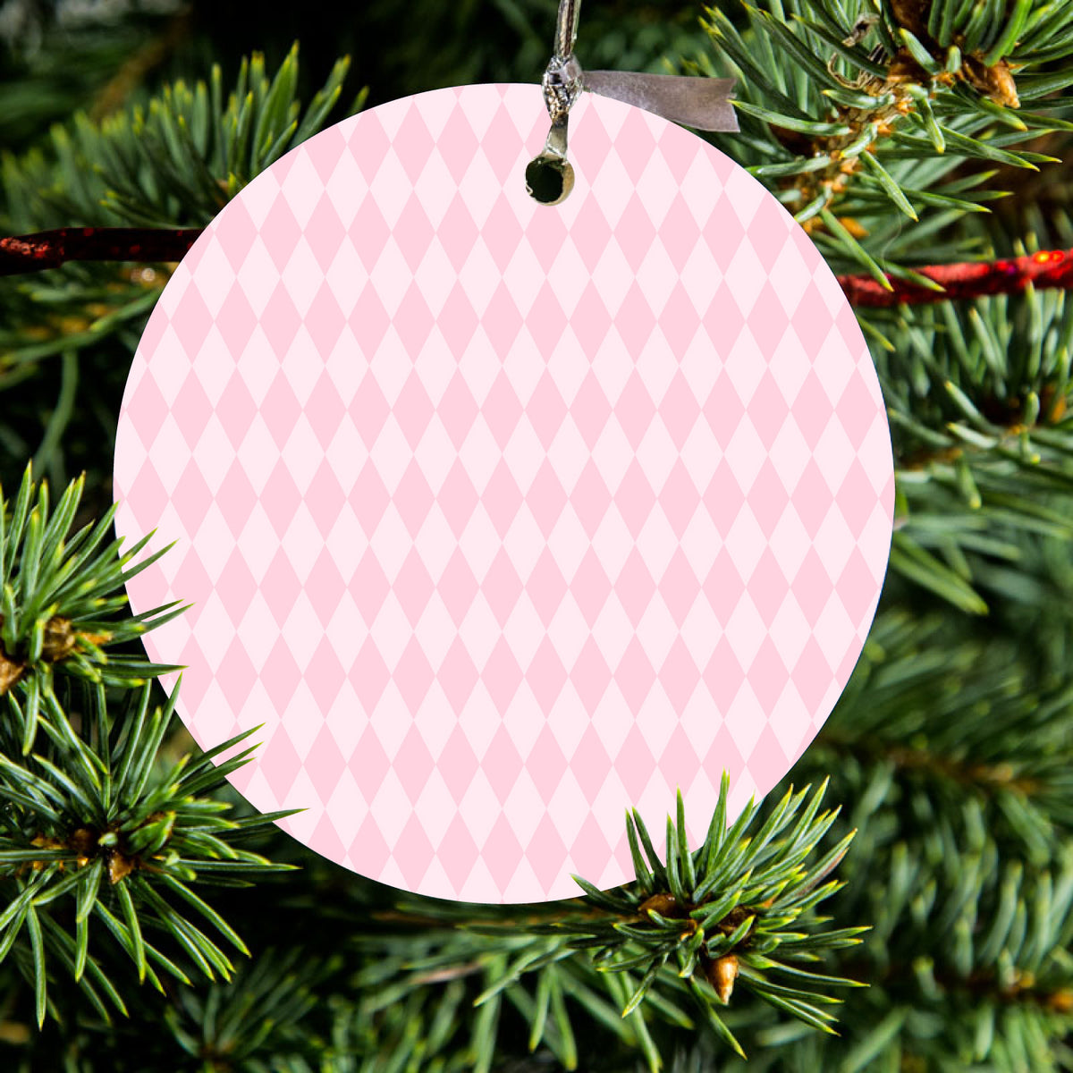 Pink Diamond Pattern Ceramic Ornament, view 2