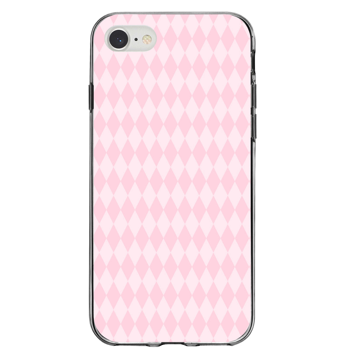 Pink Diamond Pattern Clear Shockproof iPhone Case, view 5