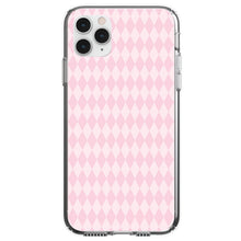 DistinctInk® Clear Shockproof Hybrid Case for Apple iPhone / Samsung Galaxy / Google Pixel - Pink Diamond Pattern