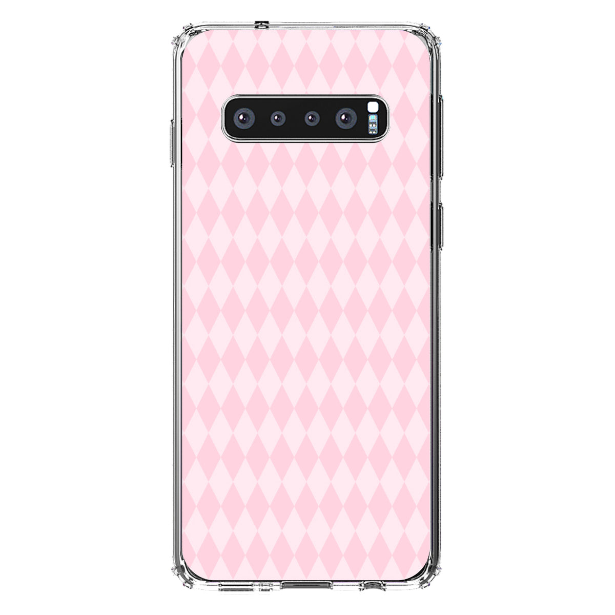 Pink Diamond Pattern Clear Shockproof iPhone Case, view 16