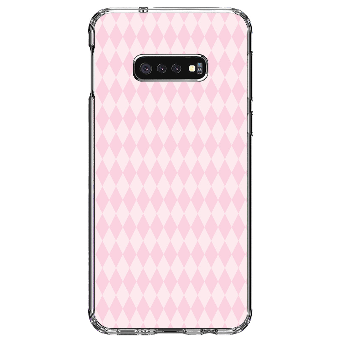 Pink Diamond Pattern Clear Shockproof iPhone Case, view 18