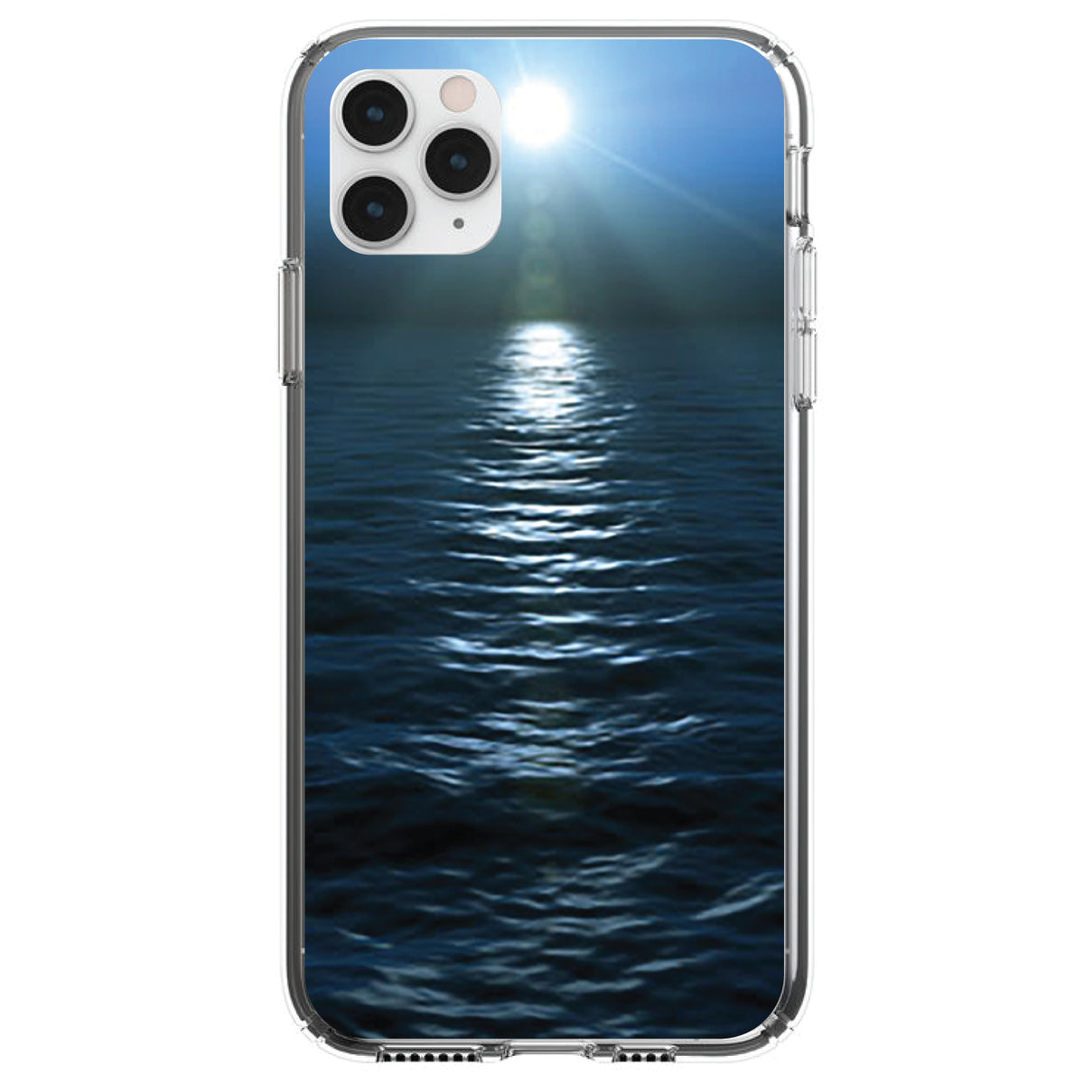 Blue Water Ocean Horizon Clear Shockproof iPhone Case