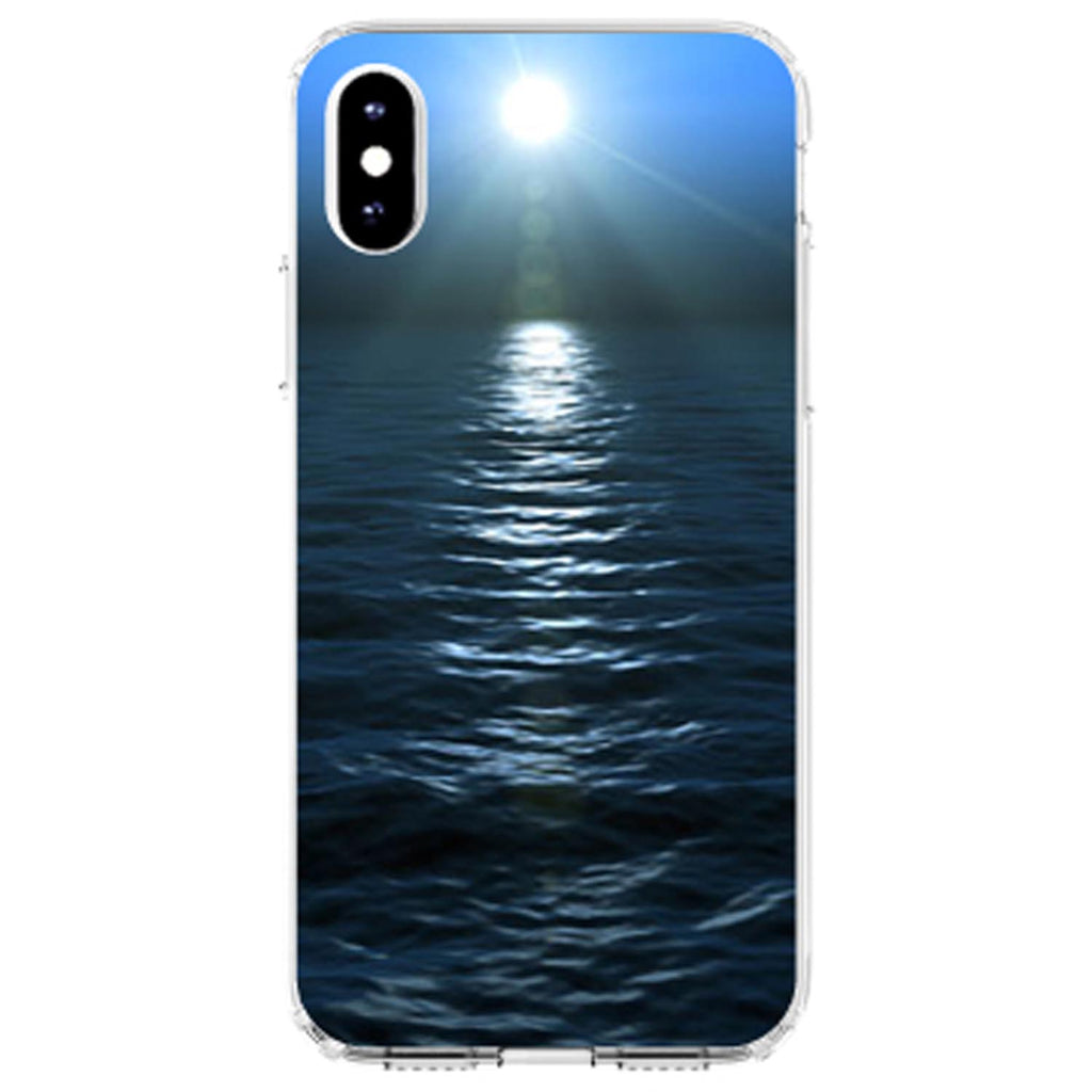 Blue Water Ocean Horizon Clear Shockproof iPhone Case, view 4