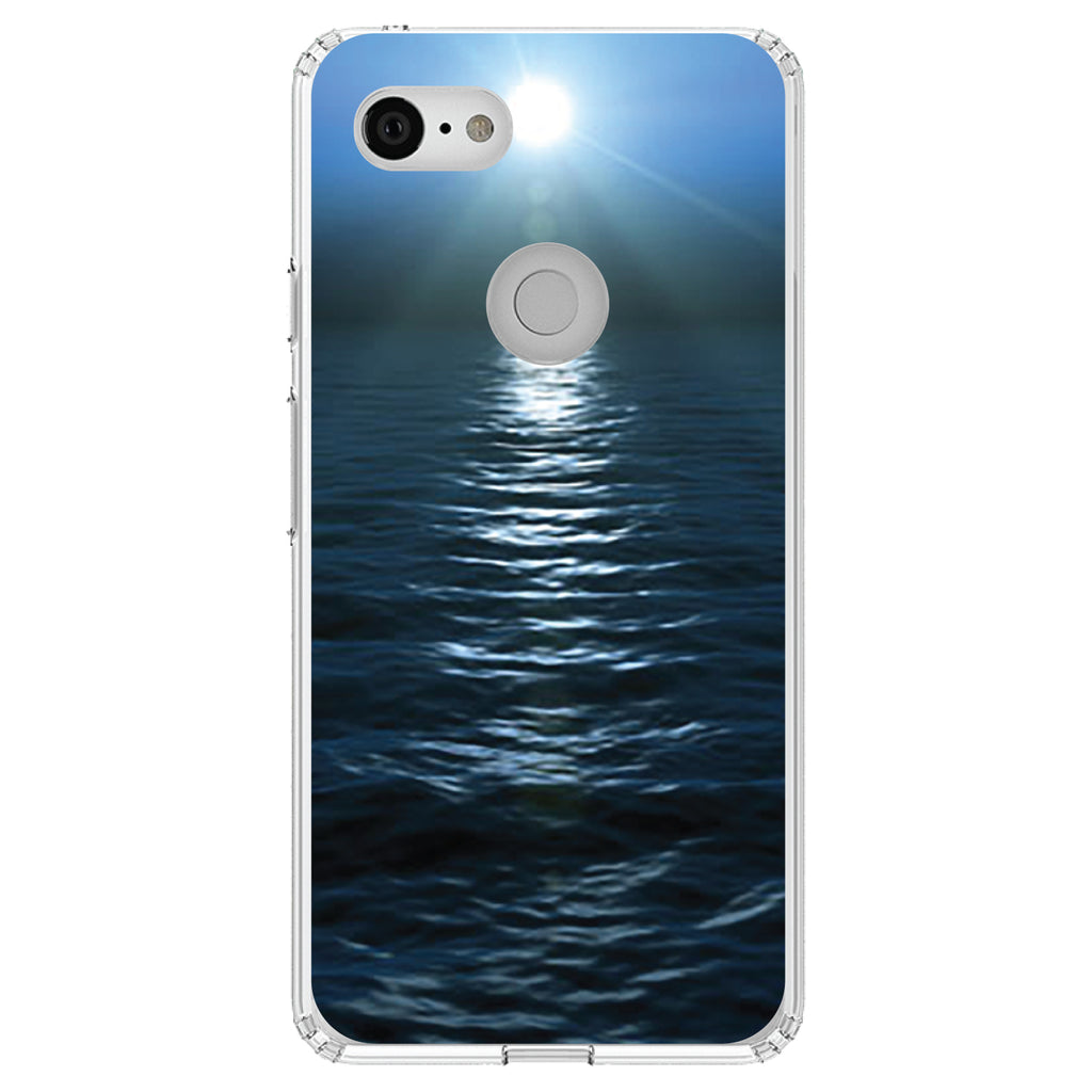 Blue Water Ocean Horizon Clear Shockproof iPhone Case, view 21