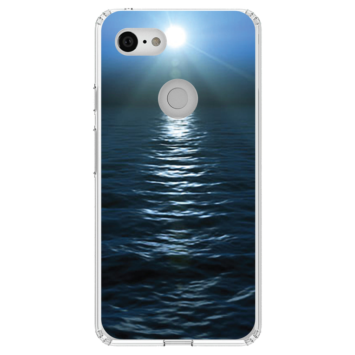 Blue Water Ocean Horizon Clear Shockproof iPhone Case, view 21