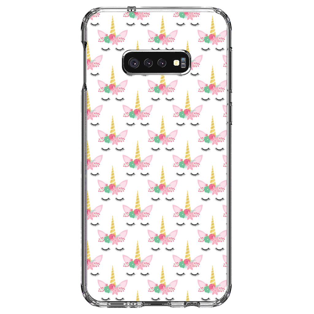Pastel Unicorn Pattern, White Pink Black Clear Shockproof iPhone Case, view 18