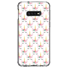 DistinctInk® Clear Shockproof Hybrid Case for Apple iPhone / Samsung Galaxy / Google Pixel - Pastel Unicorn Pattern - White Pink Black