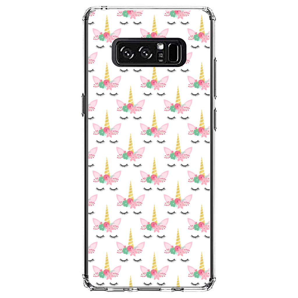Pastel Unicorn Pattern, White Pink Black Clear Shockproof iPhone Case, view 12
