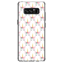 DistinctInk® Clear Shockproof Hybrid Case for Apple iPhone / Samsung Galaxy / Google Pixel - Pastel Unicorn Pattern - White Pink Black