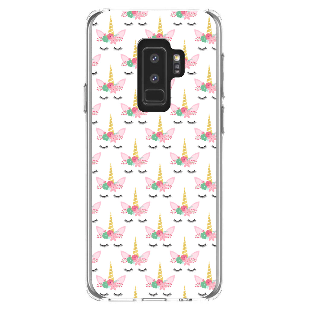 Pastel Unicorn Pattern, White Pink Black Clear Shockproof iPhone Case, view 20