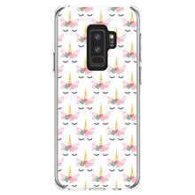 DistinctInk® Clear Shockproof Hybrid Case for Apple iPhone / Samsung Galaxy / Google Pixel - Pastel Unicorn Pattern - White Pink Black
