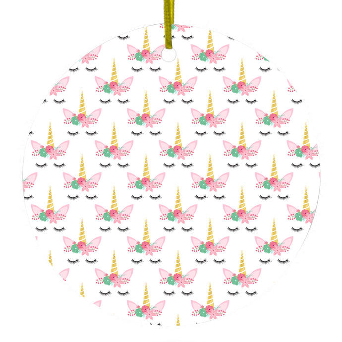 White Pink Black Ceramic Ornament