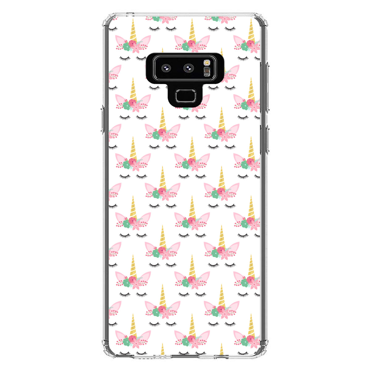 Pastel Unicorn Pattern, White Pink Black Clear Shockproof iPhone Case, view 11