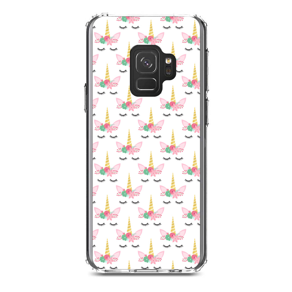 Pastel Unicorn Pattern, White Pink Black Clear Shockproof iPhone Case, view 19