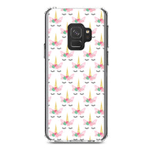 DistinctInk® Clear Shockproof Hybrid Case for Apple iPhone / Samsung Galaxy / Google Pixel - Pastel Unicorn Pattern - White Pink Black