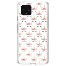 DistinctInk® Clear Shockproof Hybrid Case for Apple iPhone / Samsung Galaxy / Google Pixel - Pastel Unicorn Pattern - White Pink Black