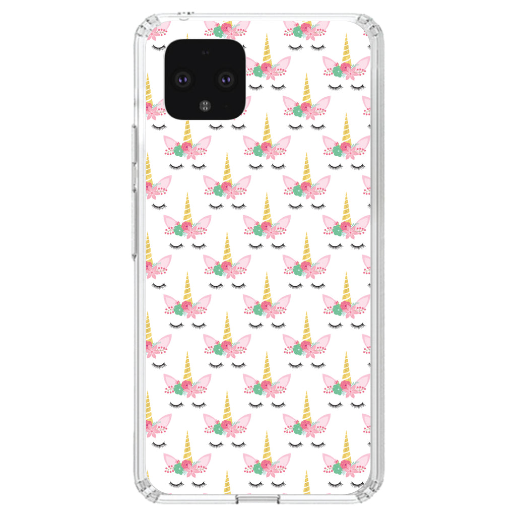Pastel Unicorn Pattern, White Pink Black Clear Shockproof iPhone Case, view 23