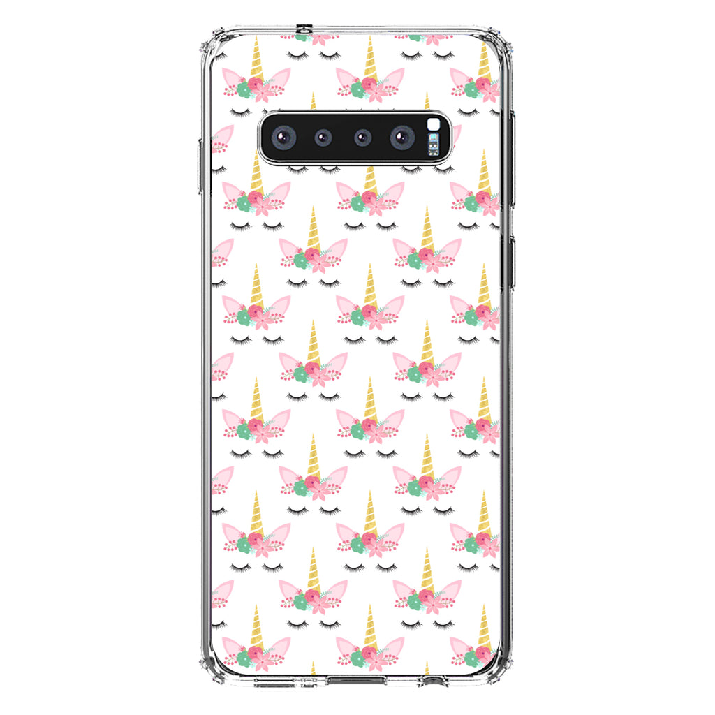 Pastel Unicorn Pattern, White Pink Black Clear Shockproof iPhone Case, view 17
