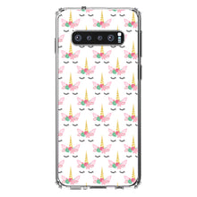 DistinctInk® Clear Shockproof Hybrid Case for Apple iPhone / Samsung Galaxy / Google Pixel - Pastel Unicorn Pattern - White Pink Black
