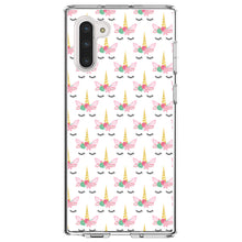 DistinctInk® Clear Shockproof Hybrid Case for Apple iPhone / Samsung Galaxy / Google Pixel - Pastel Unicorn Pattern - White Pink Black