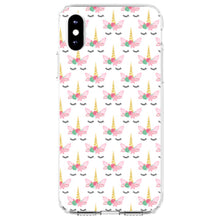 DistinctInk® Clear Shockproof Hybrid Case for Apple iPhone / Samsung Galaxy / Google Pixel - Pastel Unicorn Pattern - White Pink Black