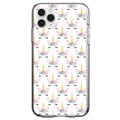 Pastel Unicorn Pattern, White Pink Teal Clear Shockproof iPhone Case